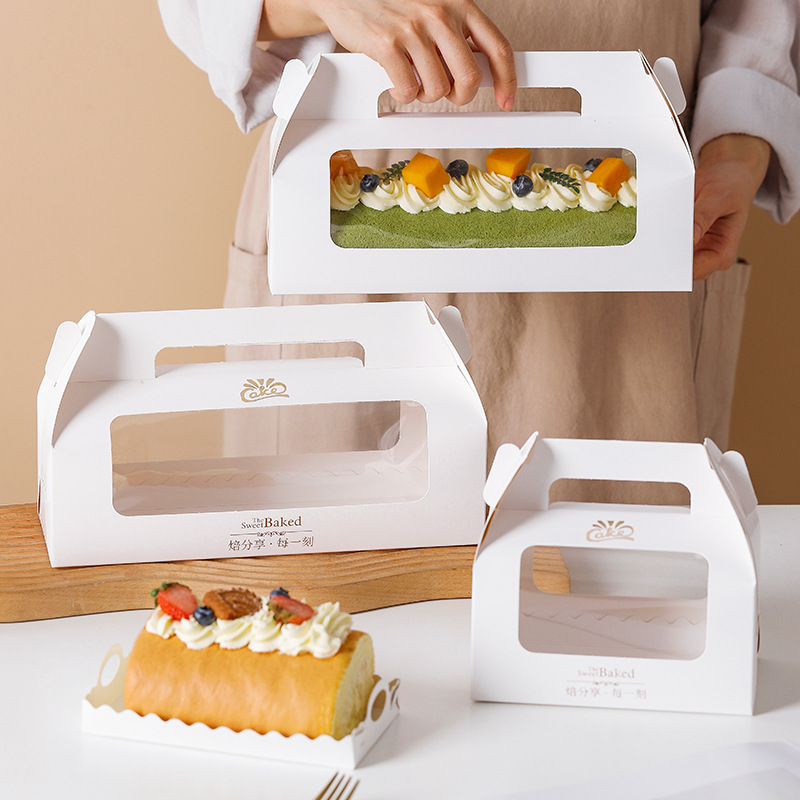 Cake roll packaging box Swiss roll mousse box hand towel roll whole roll half roll cake dessert packaging box packaging