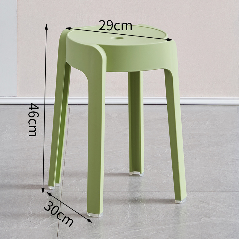 Picture of High Mature Plastic Stool Thickened Square Circle Backrest Home Dining Table Plastic Stool Dengzi Windmill Simple Bench Nordic Living Room