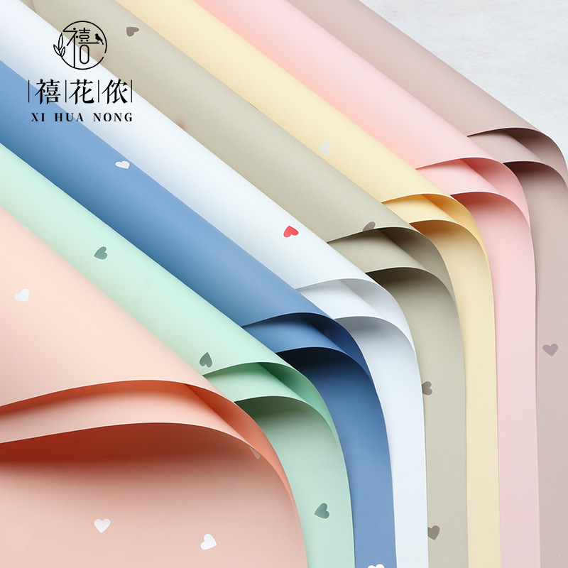 Xi Hua Nong's warm love flower wrapping paper love hot silver aluminized handmade bouquet gift florist florist