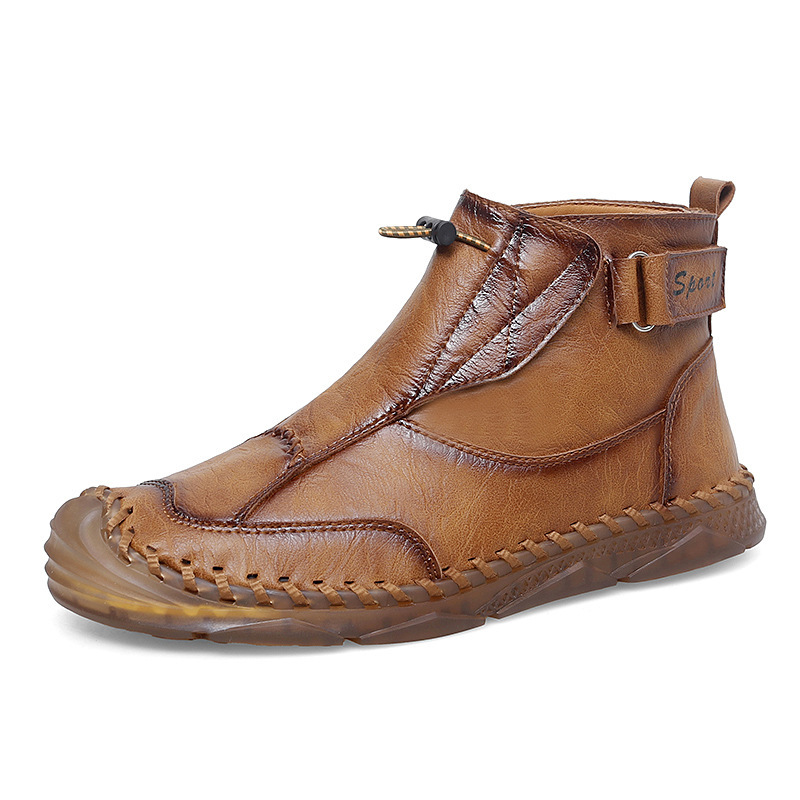 Foreign trade leather boots men's leather boots breathable, soft waterproof thick sole breathable men's shoes Martin boots casual leather boots