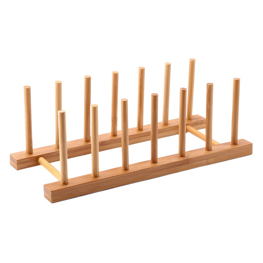 Bamboo Plate Display Bracket Storage Rack Water Cup Plate Drain Bowl Rack Storage Rack Tea Cake Supermarket Ceramic Plate Rack