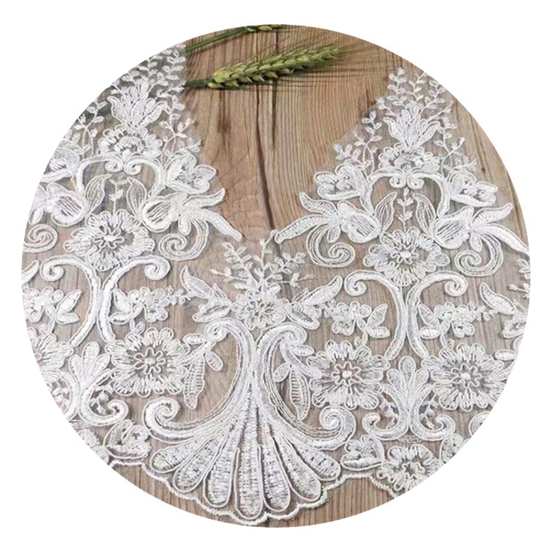 white embroidery lace accessories wedding veil diy handmade material clothing decoration fabric soft mesh bottom