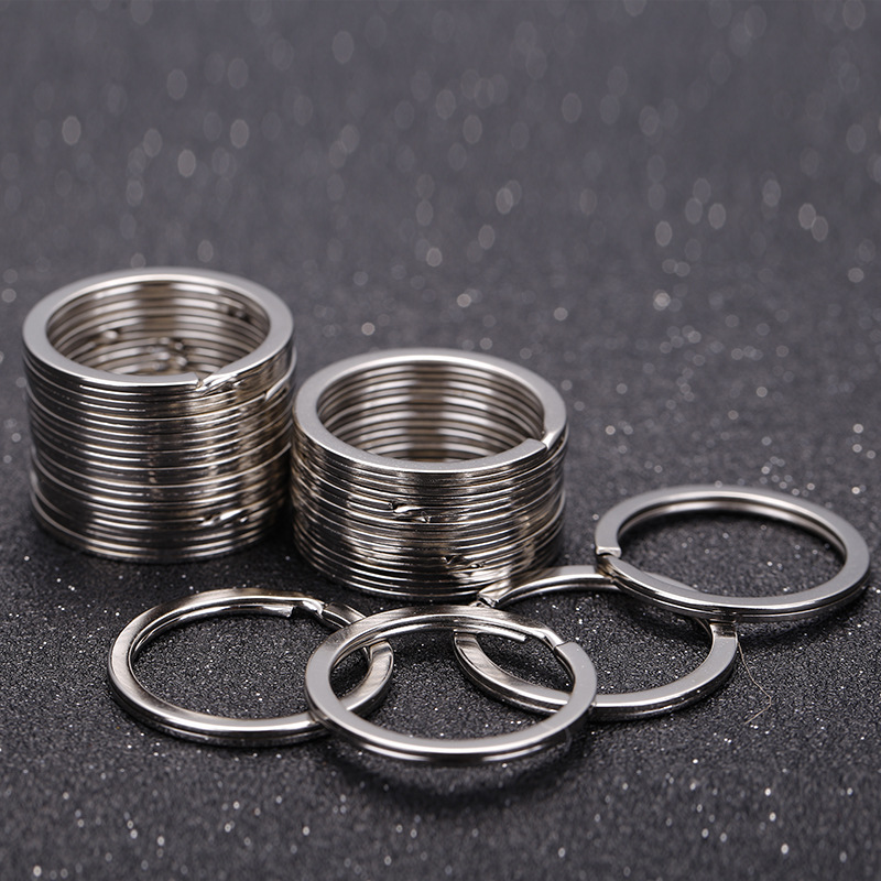 Factory supply nickel plated 1.5x25mm flat ring metal ring key ring hanging ring key ring key buckle
