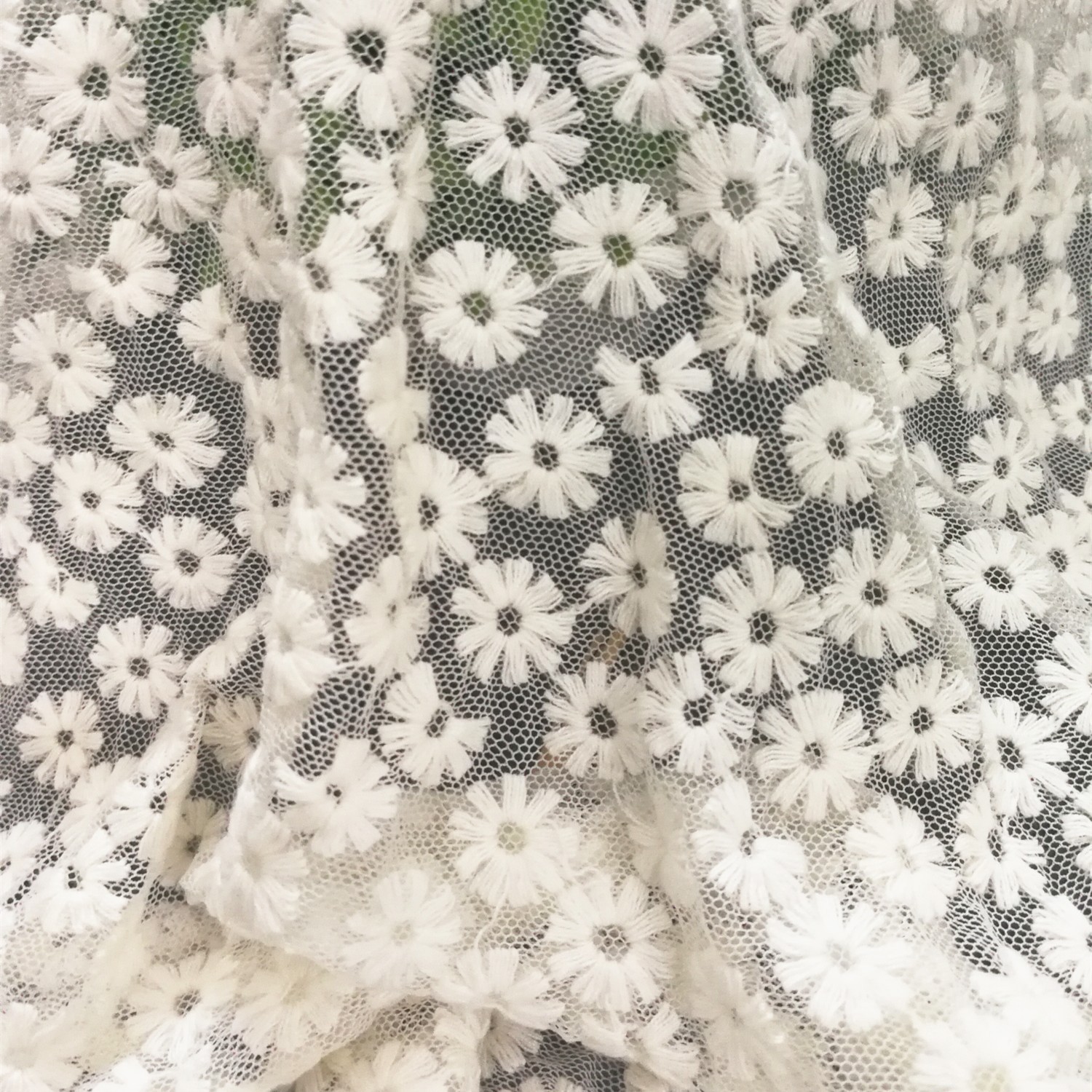 Water-soluble milk silk fabric lace Daisy nylon mesh clothing apparel handmade DIY accessories lace fabric
