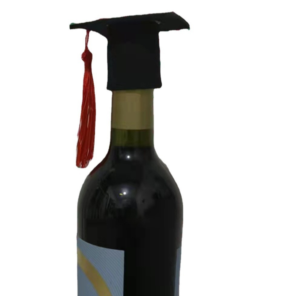 Picture of Mini Doctor's Hat, Bachelor's Graduation Hat, Wine Bottle, Small Hat, Decorative Hat, Cake Decoration Insert, Foreign Trade Wholesale