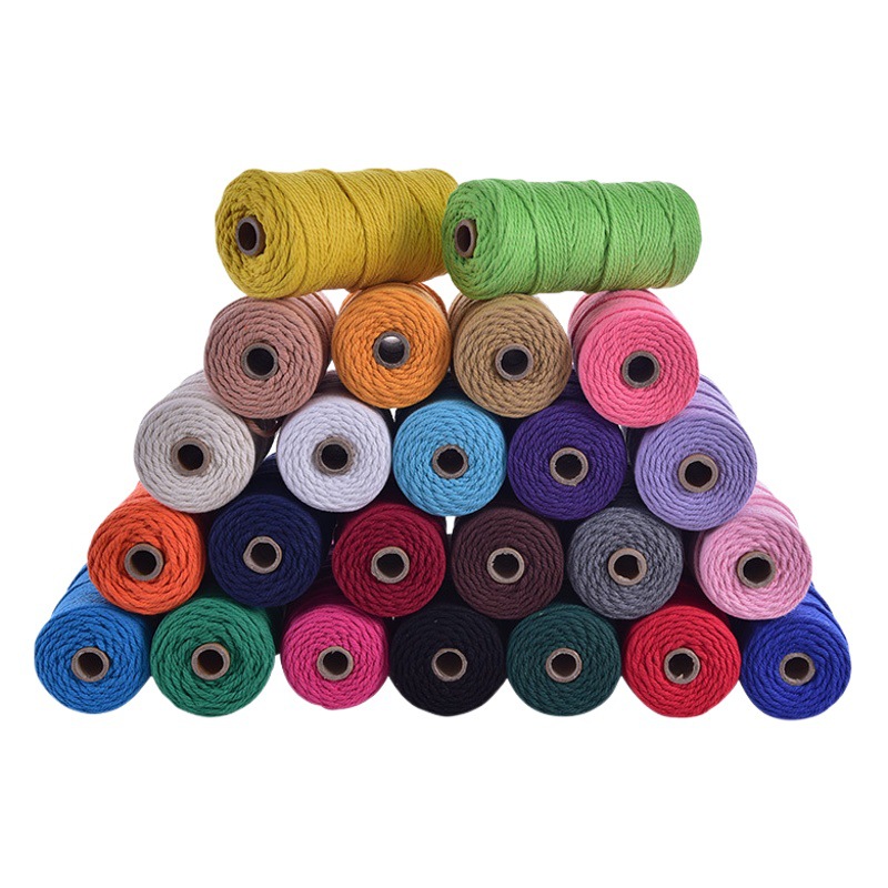Wholesale Colorfulful Cotton Rope DIY Handmade Tapestry Rope Braided Rope Gift Decoration Drawstring Cotton Rope Cotton Thread Hat Rope