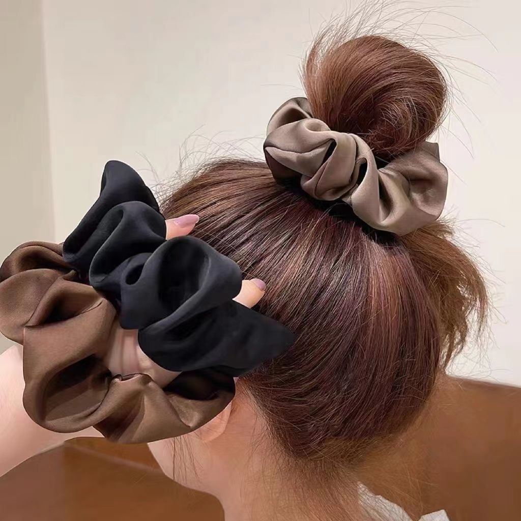Picture of South Korea high-end feeling retro large intestine hair ring female temperament ball head rubber band hair rope elegant ponytail head rope