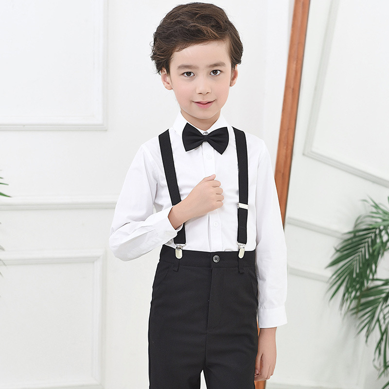 Picture of Boys white shirt long sleeve cotton children's primary school uniforms children's white shirt costumes a generation of hair