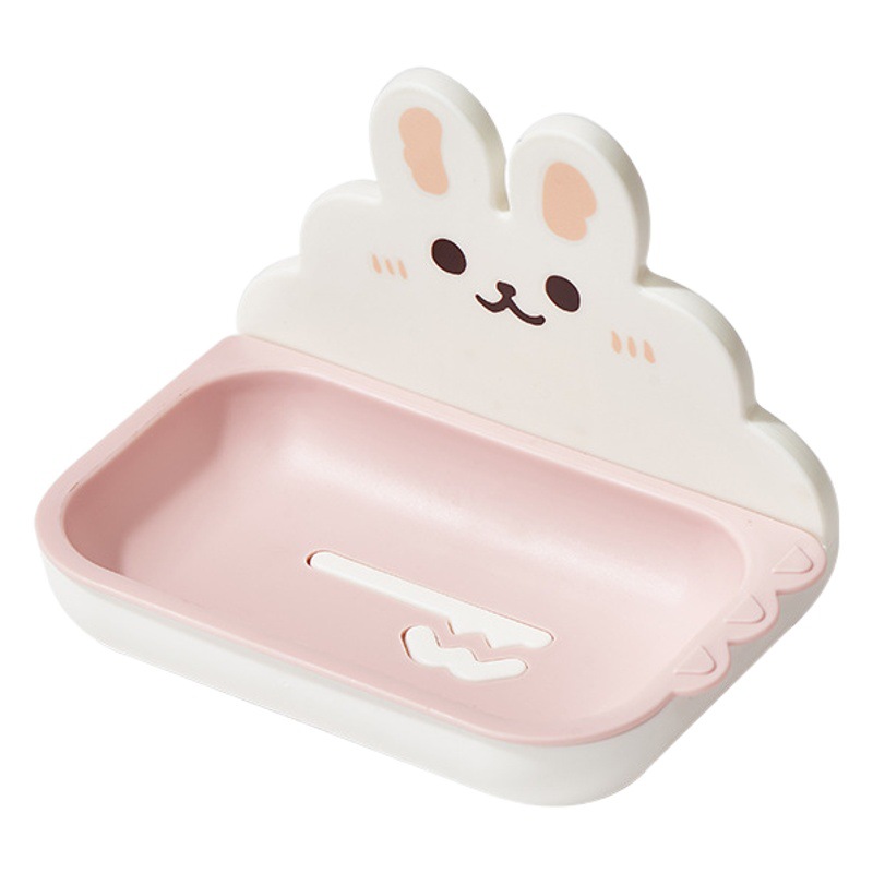 Punch-free Wall-mounted Ins Style Rabbit Soap Box Cartoon Toilet Bathroom Household Cute Soap Box Soap Box