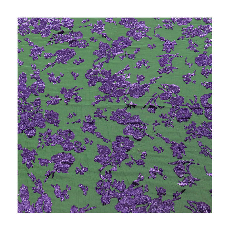 Picture of Factory Wholesale Woven Brocade Viscose Velvet Brocade Polyester Semi-Bright Silk Burnt Flower Velvet Fabric Nightgown Cheongsam Skirt Fabric