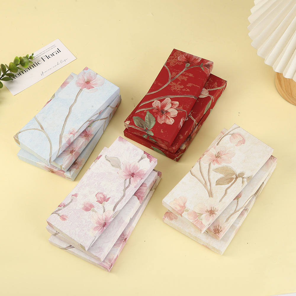 Antique cherry blossom printing jewelry box heaven and earth cover packaging box ring gift box gift box wholesale