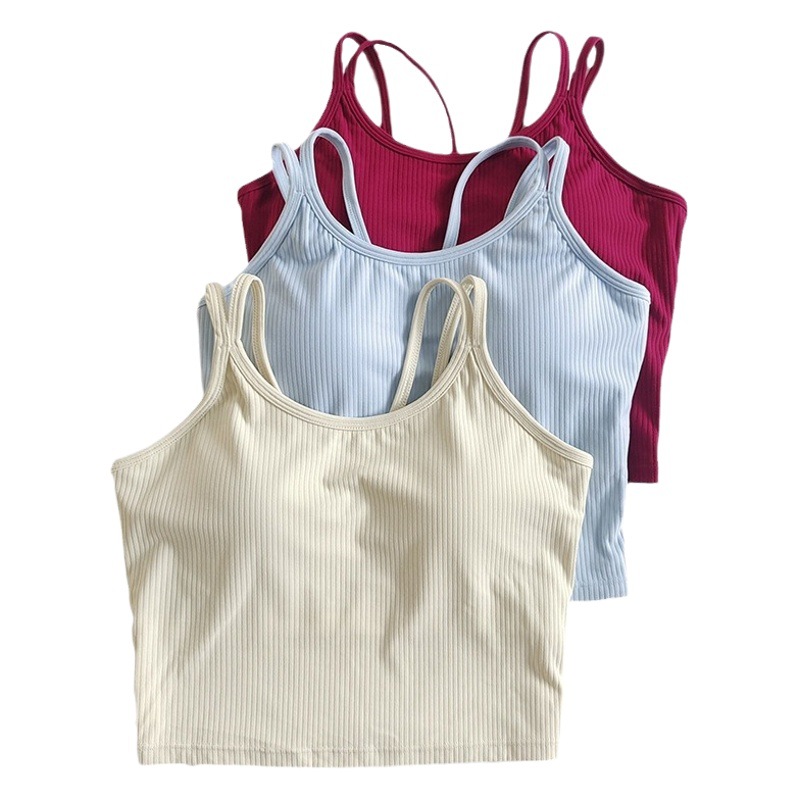 LULU same style double shoulder strap beauty back yoga one-piece bra fixed Cup running shockproof breathable sports underwear