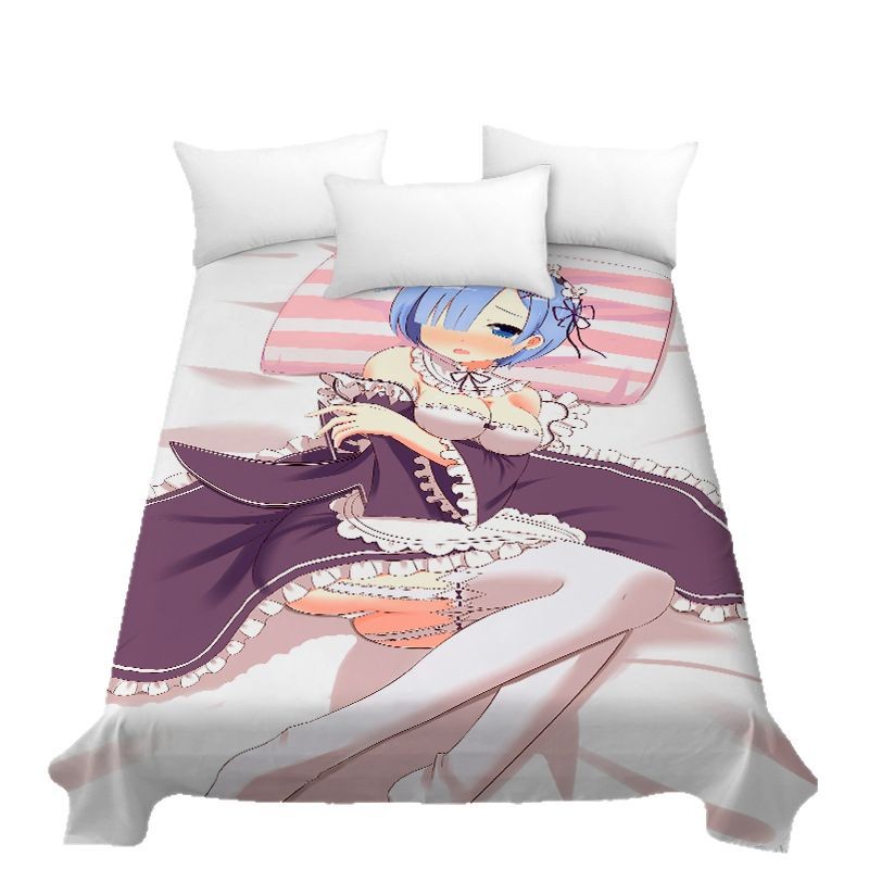 Picture of Anime Two-Dimensional Anime Rem Picture Gentleman 3D Beauty Bed Bed Sheets Single Piece Student Dormitory 1.9m