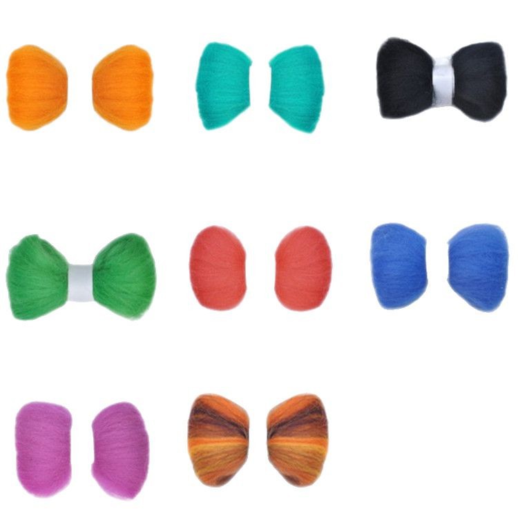 Picture of Customized Needle Felting Material Kit Wool Felt Handmade DIY Materials Merino Colored Wool Strips Needle Felting Wet Felting 66S