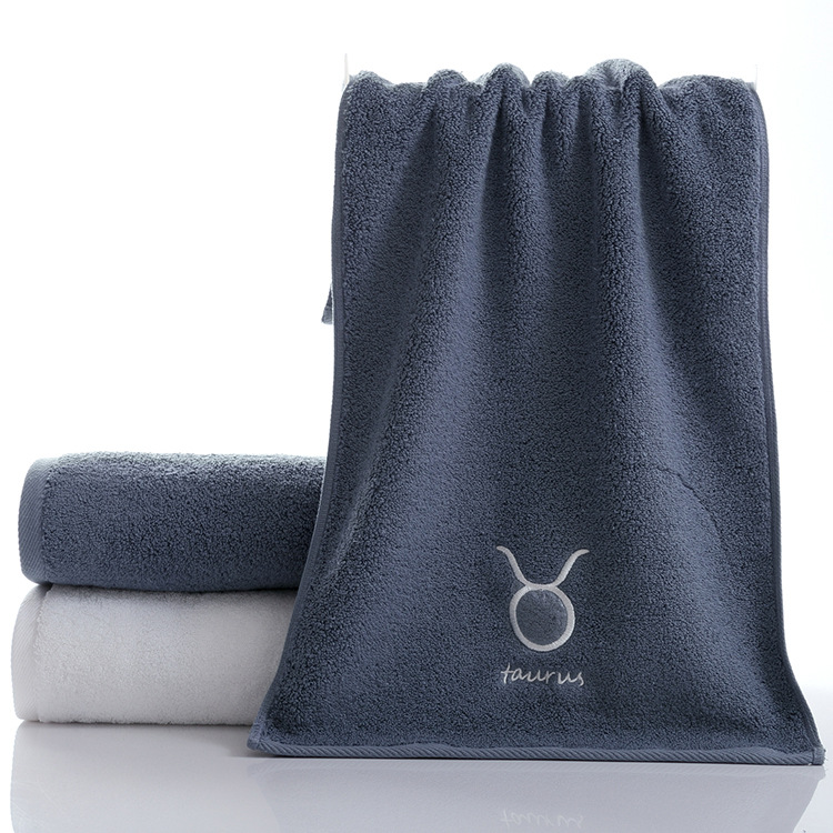 Picture of Pure Cotton Towel Creative Constellation Towel Couple Gift Thickeneded Sports Face Towel Pure Cotton Towel Embroidered Logo Soft