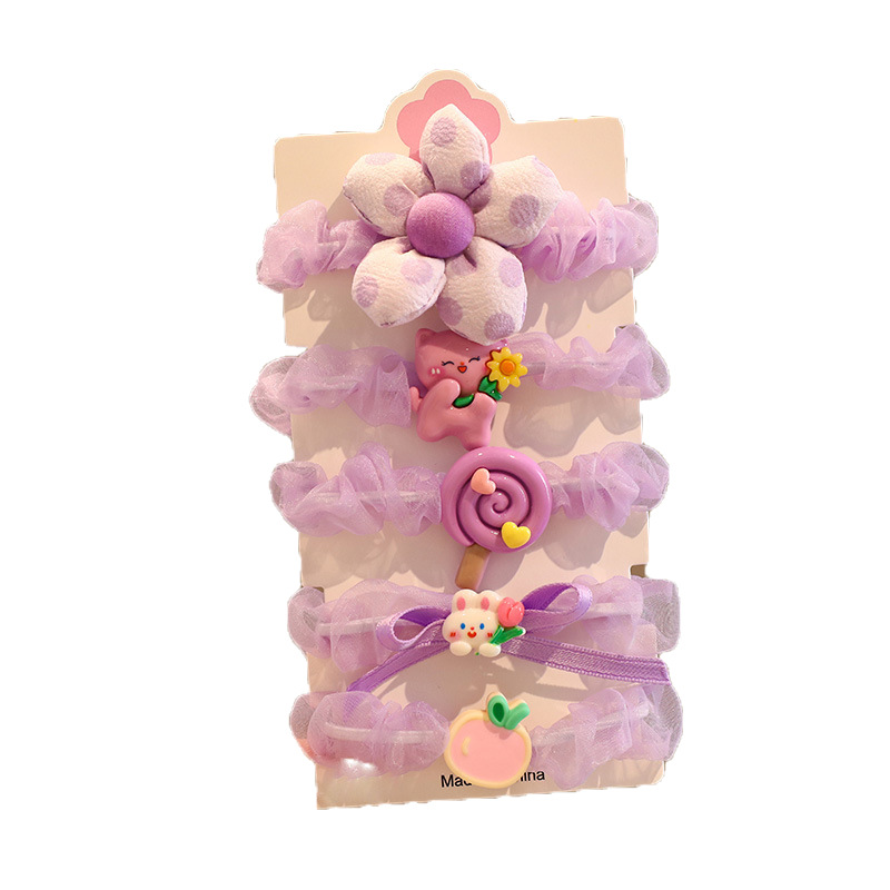 Picture of Summer children's ball head rubber band hair rope new little girl tie head high elastic hair band hair accessories do not hurt hair headdress