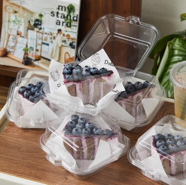 Cyber Red Bento Cake Box Packaging Cut Tiramisu Dessert Baking West Point Transparent Packing Box