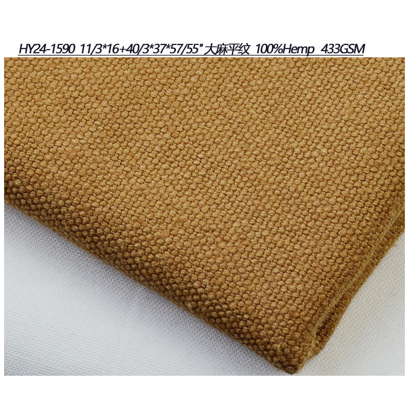 Hemp Hemp Pure Hemp Canvas 433gsm Hemp Plain Cloth Special Thick Hemp Ethnic Hemp Clothing Fabric