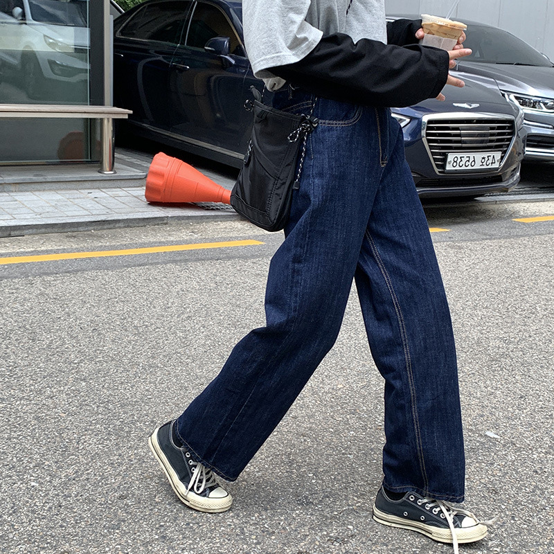 New Jeans Women's Summer Loose Casual Wide Leg Pants Fashionable High Waist Slimming All-match Straight Trendy Pants