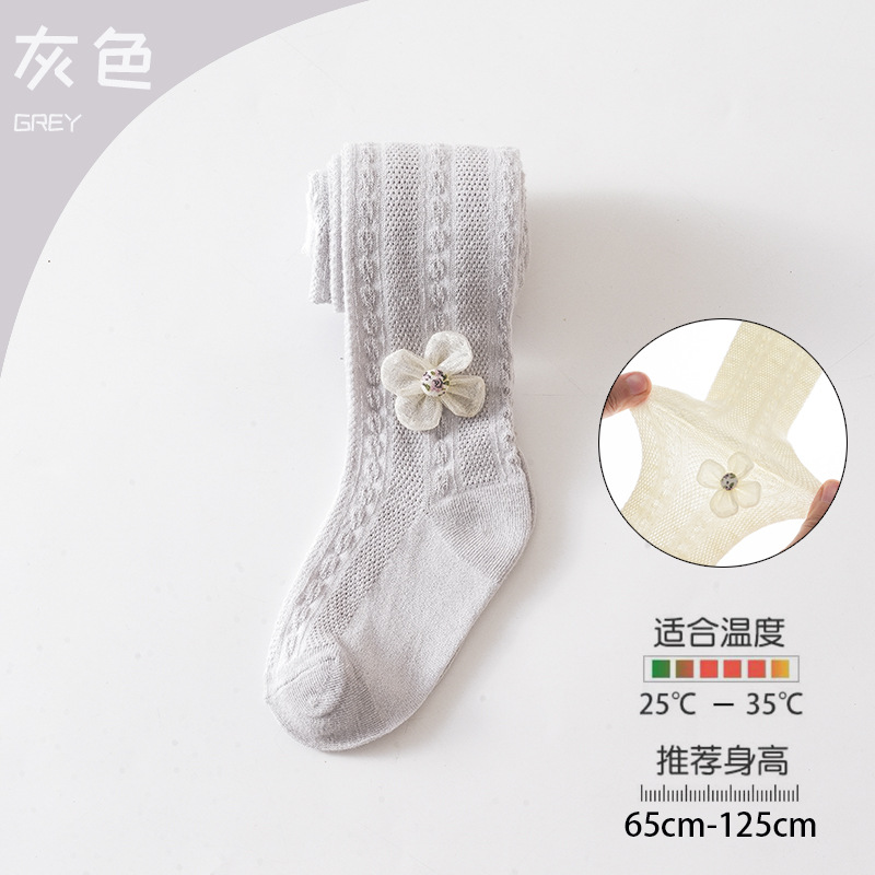 Picture of Summer mesh pantyhose girls leggings Princess wind lace bow breathable anti-mosquito children's pantyhose wholesale