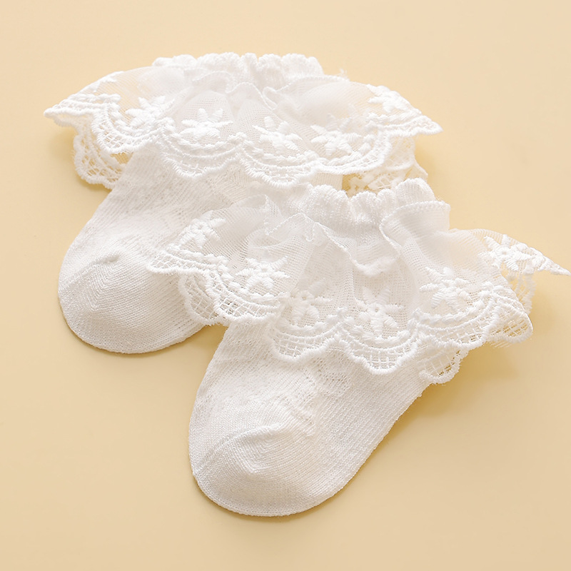 Picture of 23 Years Girls Socks Summer Thin Children Lace Socks Lace Baby Princess Socks White Dance Socks Latin Dance