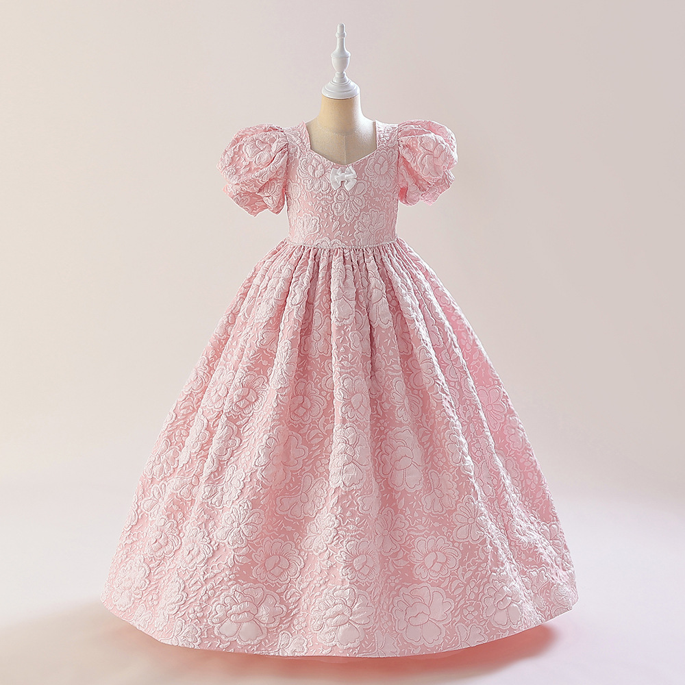 Girls Host Evening Dress Kidsren's Wedding Flower Girl Dress Little Girl Princess Dress Piano Performance Dress Tutu Skirt