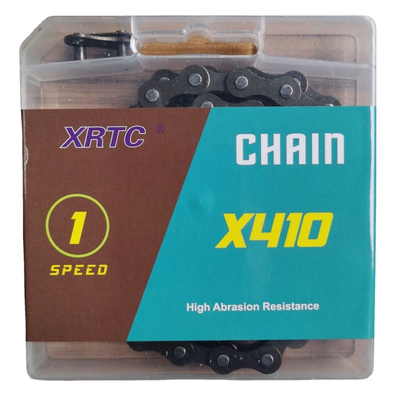 Bicycle Chain Xrtc Brown Boxed 1-Speed Bicycle Chain 410 Single-Speed Chain Universal 104 Section Chain Accessories