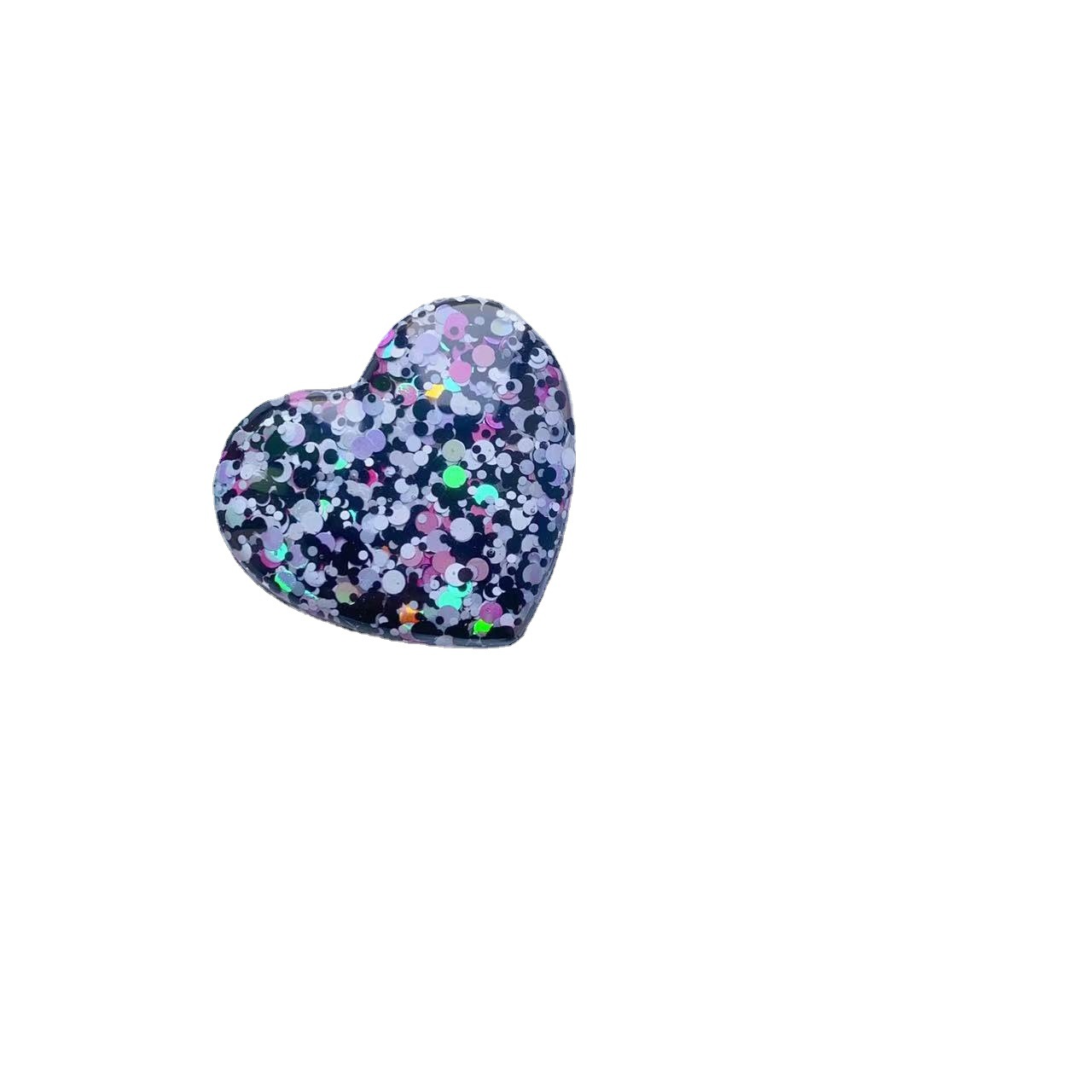 Picture of Amazon New Glitter Sequins Easy Pull-up Buckle 360 Rotating Alligator Clip Heart-shaped Brand Work Permit Easy to Pull