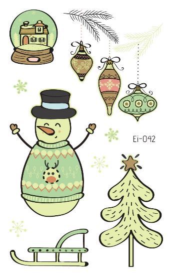 Picture of Cross-border Supply Waterproof Luminous Christmas tattoo Sticker Cartoon Snowman Party Children tattoo Sticker