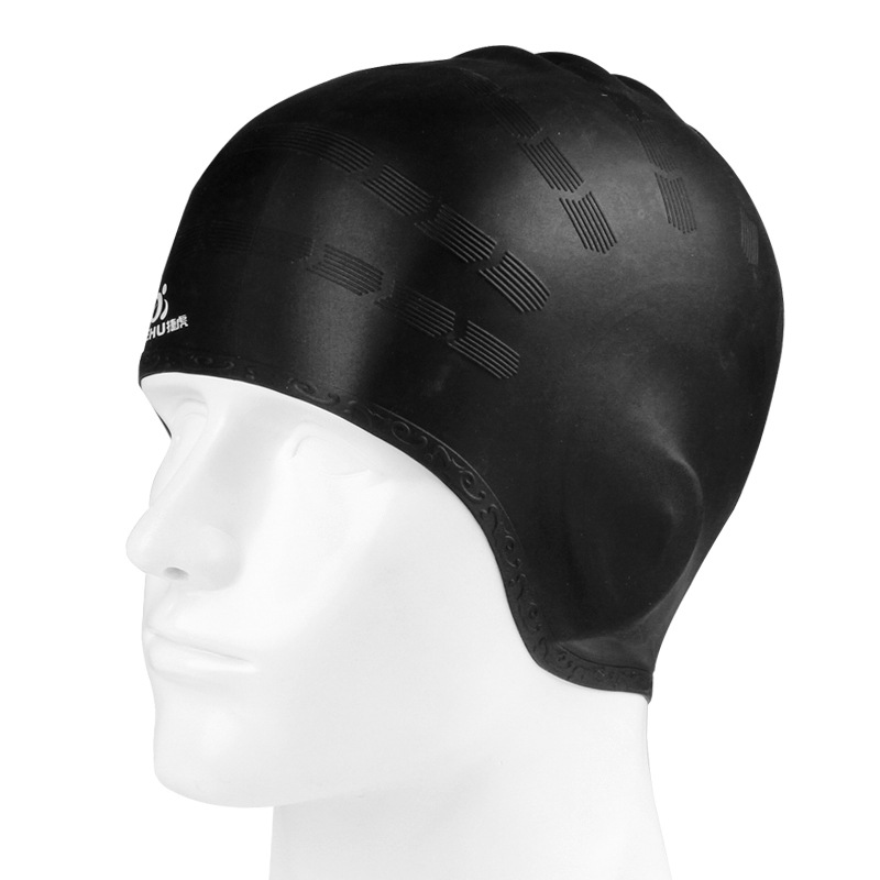 Picture of Jiehu Ear Protection Swimming Cap Silicone Ear Protection Elastic Swimming Cap Comfortable Swimming Cap Adult Swimming Cap Multi-Color Hat
