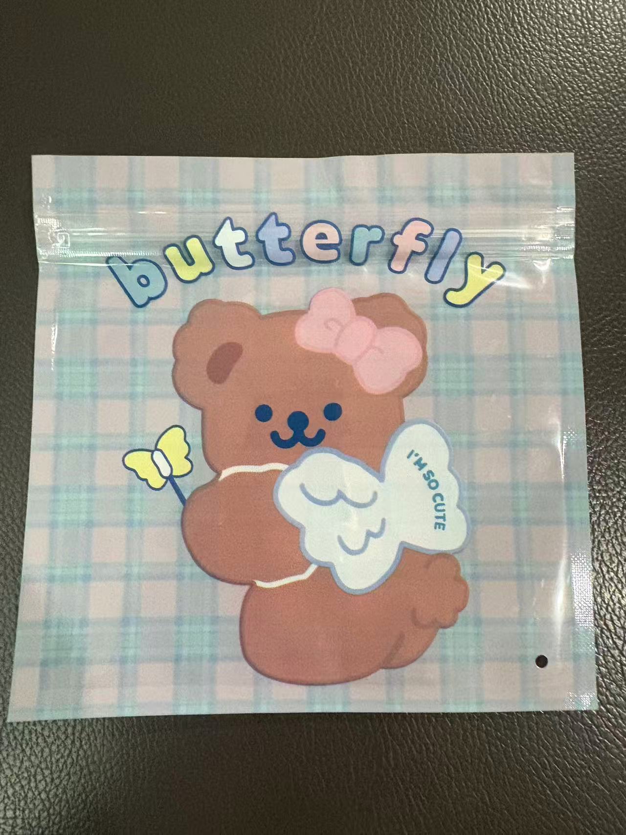 Picture of Little rabbit bear cute cartoon cookie bag snack food packaging bag nougat bag self-sealing zipper bag 50