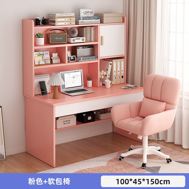 Picture of Student home study desk, children's desk, bookshelf combination table and chair set, simple bedroom, children's writing desk