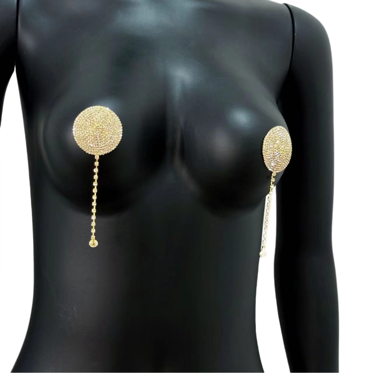 Europe and the United States cross-border hot fashion round tassel chest nightclub style sexy fun rhinestone breast chain body chain