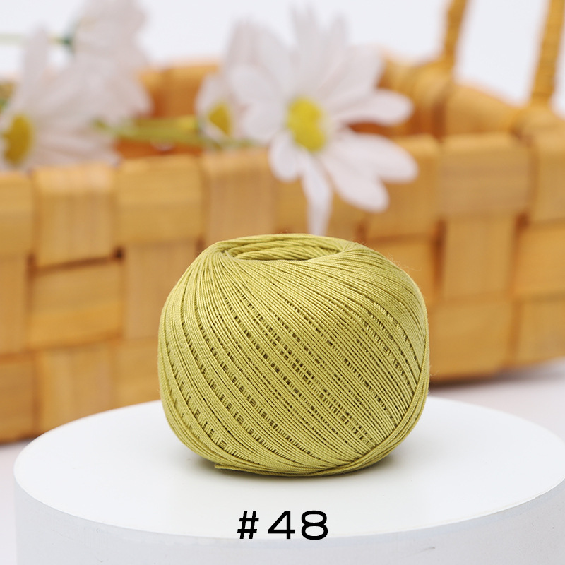 Picture of Warm Color No.10 Lace Strongly Twisted Mercerized Pearl Egyptian Long-staple Cotton Handmade Micro-hook Hand-bow Ball 20g Wool Ball