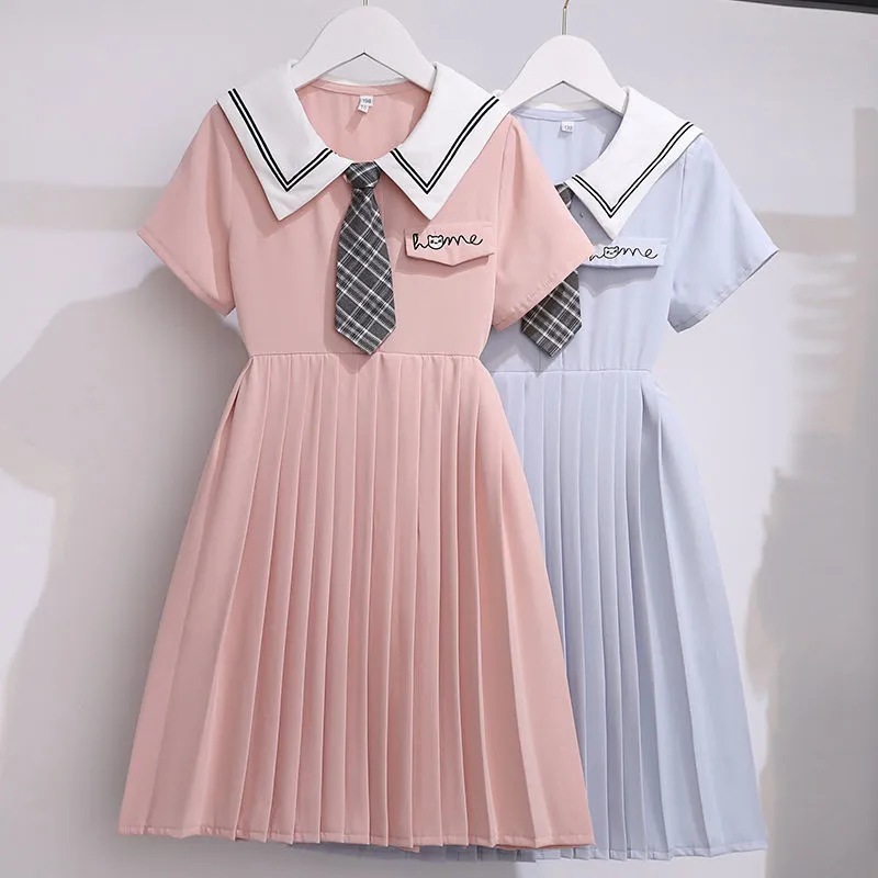 Girls Summer College Style Dress Pleated Skirt Summer Western Style Children's Skirt Little Girls Children's Princess Skirt