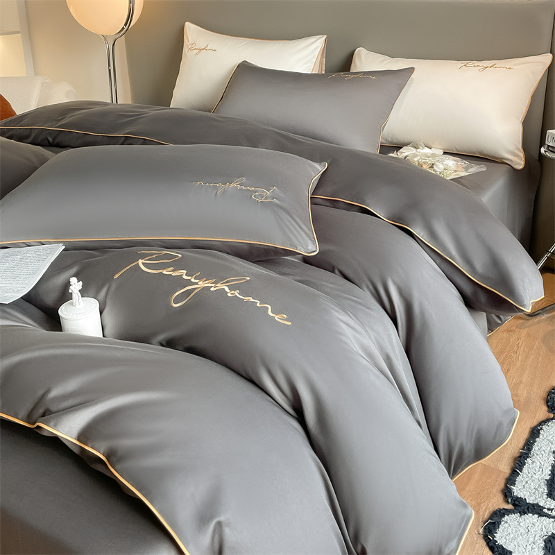 Picture of Light luxury 120 long-staple cotton quilt cover single piece pure cotton quilt cover solid color double-piece quilt cover Nantong bedding
