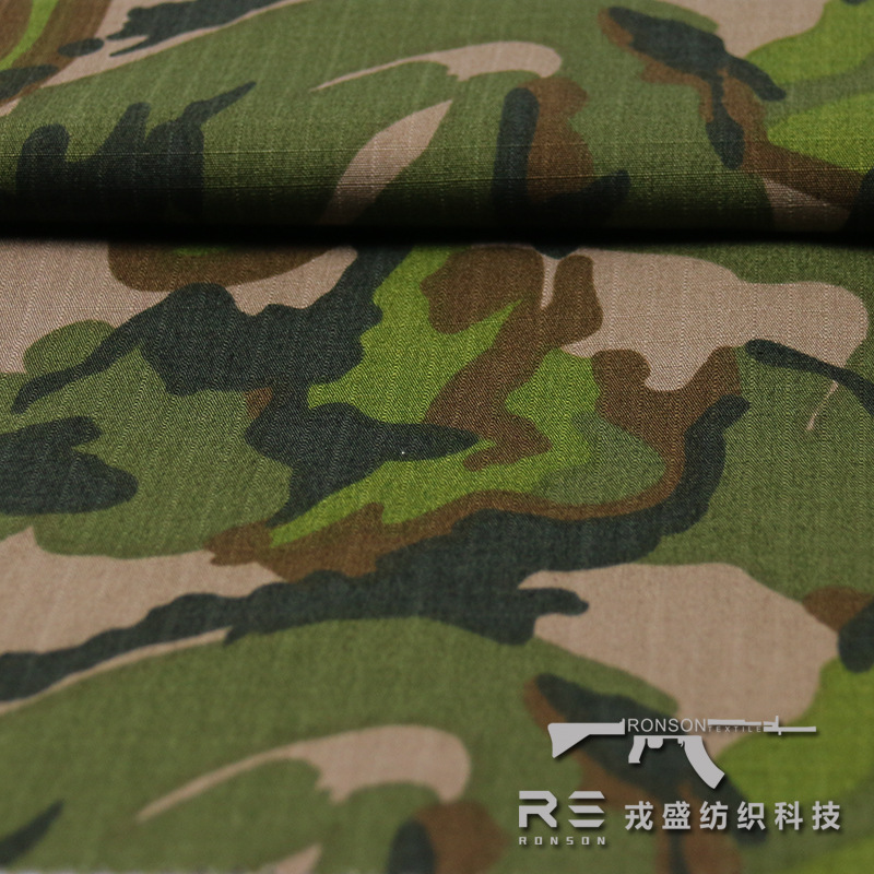 Picture of Rongsheng Camouflage: Cotton-Blend Fabric, Vietnam War Large Five-Leaf Jungle Camouflage, Waterproof, Breathable, Tear-Resistant for Outdoor Use
