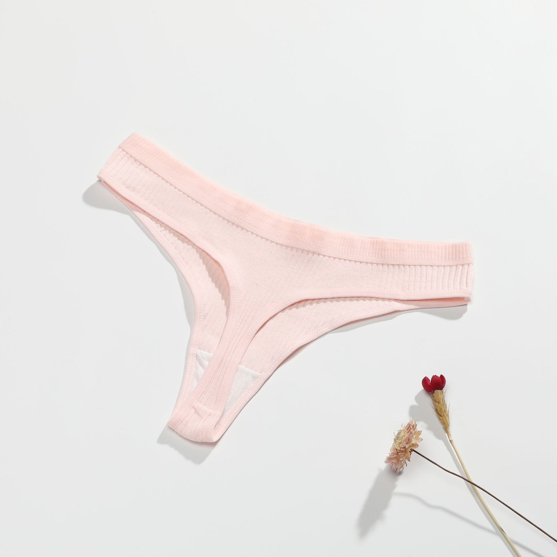 Picture of Pure Cotton European and American Sexy Thong Women's Mid-low Waist Women's Comfortable Breathable t-shaped Panties Simple Women's t-shaped Panties