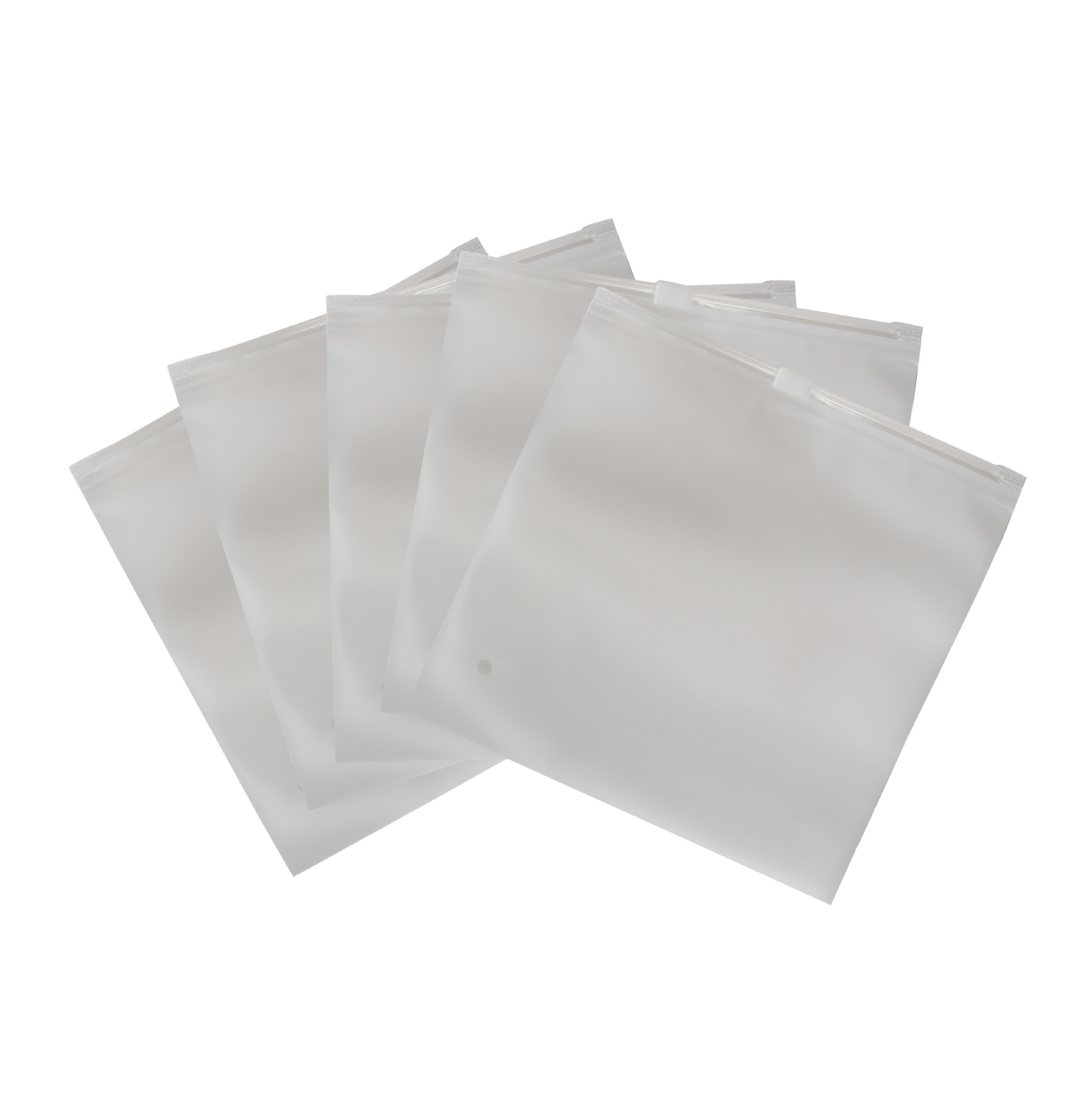 Picture of in stock wholesale pe transparent cpe matte horizontal vertical storage clothing socks underwear printed zipper bag