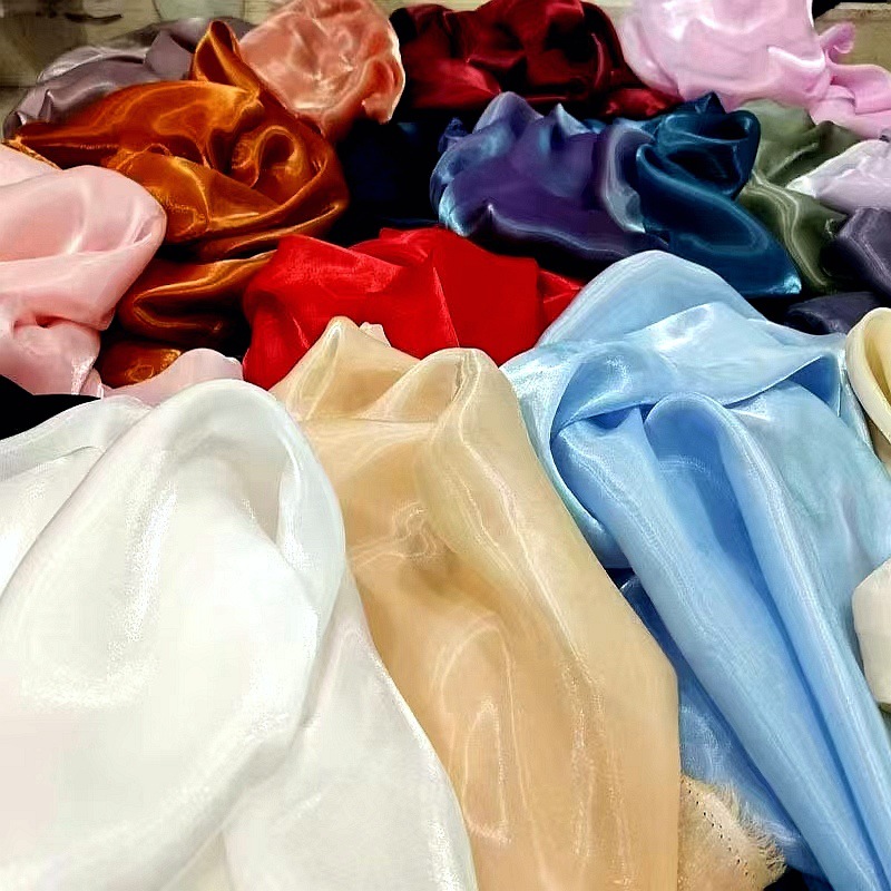 Waterlight Satin Glow Rigid Polyester Evening Gown dress Thickened Highlight Silky Organza Fabric