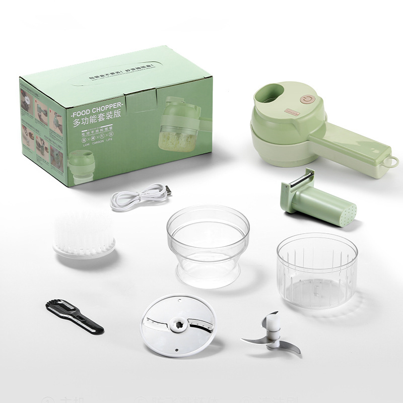 Picture of Gatling Vegetable Cutter New Multi-functional Household Slicing Artifact Storm Electric Garlic Stamping Supplemental Handheld Cooking Machine