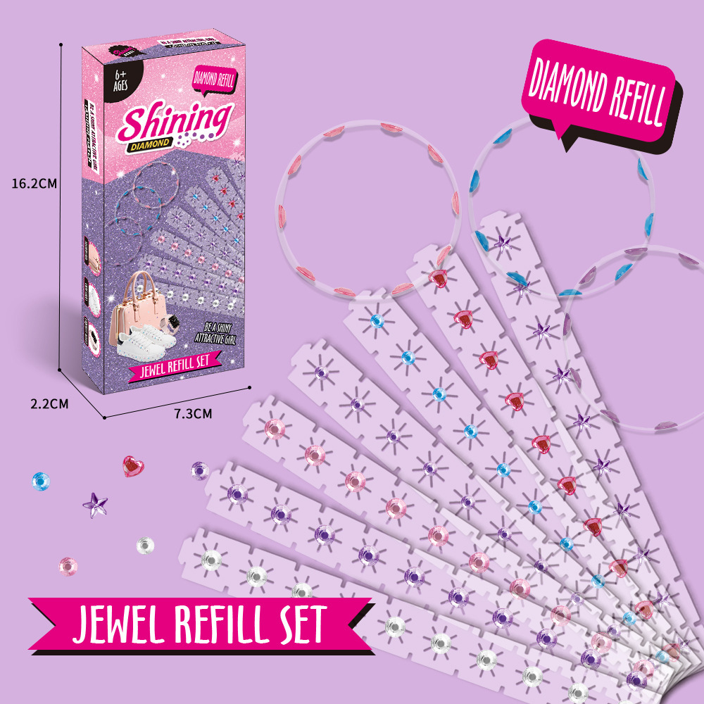 Picture of Cross-border creative sticker drilling machine children Girl Toy gift hair accessories nail drilling machine flash drill magic hair maker drilling machine