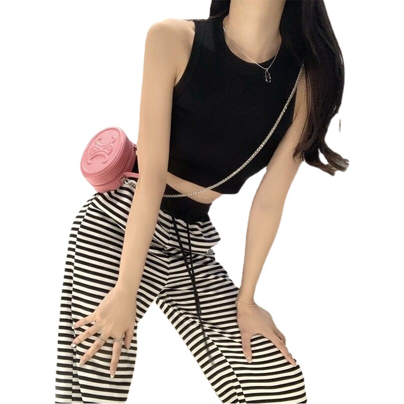 Embroidered Letter Camisole Women's Spring 2023 New Slim-fit Slimming Design Sense Short Inner Top