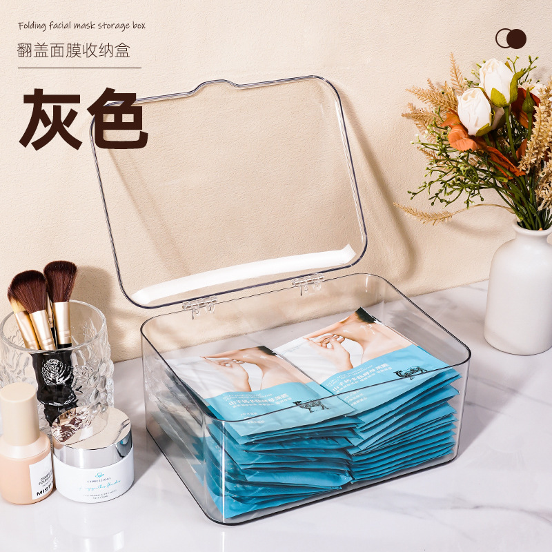 Picture of Mask Storage Box Desktop Sundries Finishing Storage Box Cosmetic Transparent Storage Box Large Capacity Dust-proof Box