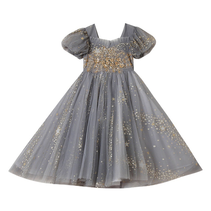 Children's Dress New European and American Girls Princess Dress High-end Piano Costume Host Evening Dress Summer Dress