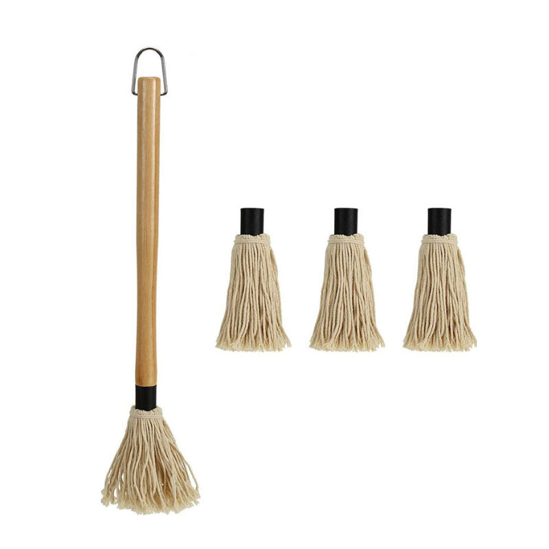 Picture of Amazon BBQ BBQ Feeding Mop Rubber Wooden Handle BBQ Dip Brush Oil Brush Tool Set