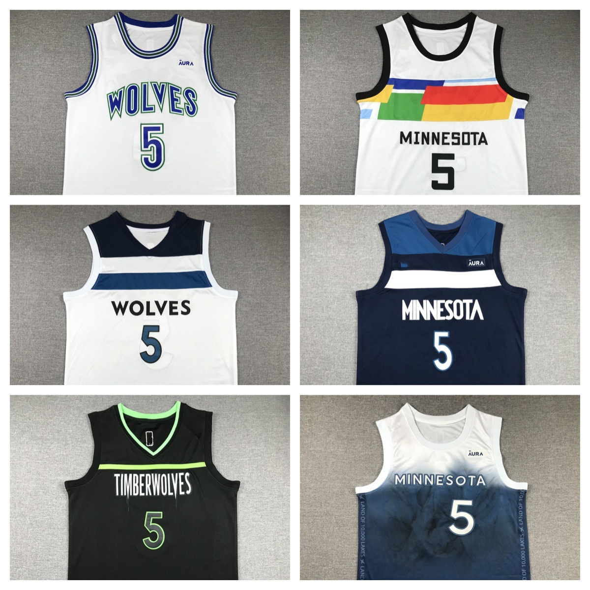 New basketball suit Minnesota Timberwolves Timberwolves 5# EDWARDS embroidery basketball suit