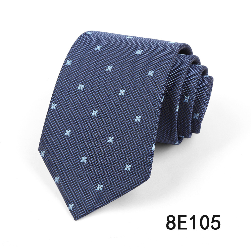 Picture of Men's Tie Business Casual Stripesd Tie 8cm Polyester Jacquard Embroider Print Tie Wholesale Formal Wear