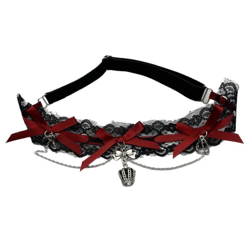 Picture of Dark Princess Original Lolita Red Lace Crown Lace Leg Ring Gothic Sexy Jk Spice Bow Leg Chain