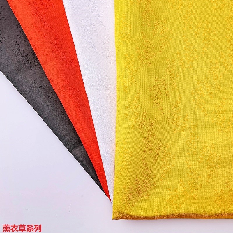 Spot lavender pattern full polyester diamond jacquard satin fabric new Chinese lining material Hanfu cheongsam jacquard cloth